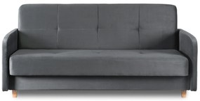 Sofa z Funkcją Spania CUBA Rozkładana Wersalka Dwuosobowa Szara Nowoczesna do Salonu