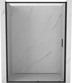 Mexen Exo-S drzwi prysznicowe rozsuwane 130 cm, transparent, czarne - 8151-130-000-70-00