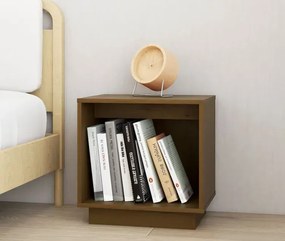 Drewniana minimalistyczna szafka nocna miodowy brąz L8-L17