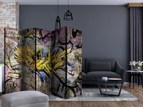 Parawan jednostronny Street art 225x172 cm 5-częściowy beżowy ARTGEIST B
