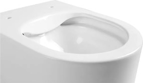 Miska WC wisząca bezkołnierzowa biała MAXIMA MINI z deską wolnoopadającą typu Slim