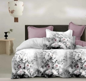 PrzytulneMieszkanie.pl PrzytulneMieszkanie.pl Bawełniana pościel SILENT ROSE biało-szara Rozmiar pościeli: 70 x 90 cm | 140 x 200 cm