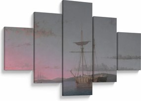 Obraz - Fitz Henry Lane, Lumber Schooners at Evening on Penobscot Bay, reprodukcje (125x70 cm)