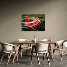 Obraz na szkle - abstrakcyjny obraz - kwiaty w falach (70x50 cm)
