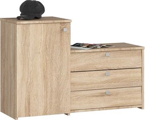 Szafka na buty AKORD S16 Dąb Sonoma 98,4 cm 4 drzwi kolor Dąb Sonoma mat 5 półek 98,4x33x68 cm