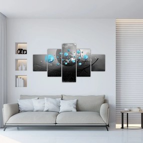 Obraz - jasnoniebieskie abstrakcyjne kule (125x70 cm)