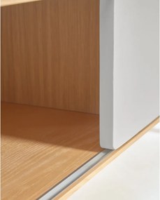 Szaro-naturalna szafka pod TV w dekorze jesionu 180x41x42 cm Anielle – Kave Home