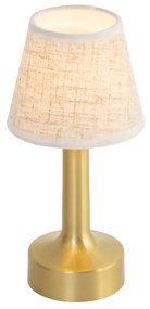 Zestaw 2 lamp stołowych złotych z beżowym RGBW do ładowania - Elise Nowoczesny Oswietlenie wewnetrzne