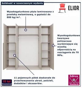 4-drzwiowa kaszmirowa szafa ze złotymi uchwytami A9-N17