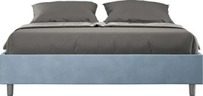 Łóżko bez stelaża tapicerowane 160x210 microfibra Błękitny Azelia