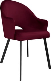 Krzesło Velvet tkanina Welur noga metalowa : Kolor nogi - Czarna profil, Kolor tkaniny - VELVET - MG02, Typ siedziska - Siedzisko stałe