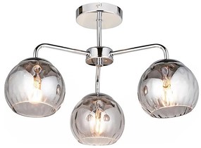 Endon 97971 - Przysufitowy żyrandol DIMPLE 3xE14/25W/230V błyszczący chrom/dymnoszary