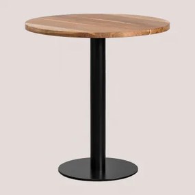 Okrągły Stół Barowy Z Drewna Akacjowego Macchiato Ø70 Cm & Czarny - Sklum