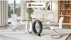 Komplet 2 krzeseł TWIZY - Materiał skóropodobny biały