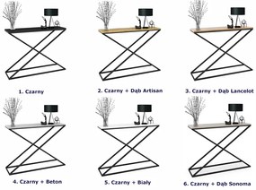 Nowoczesna konsola z metalowym stelażem czarny + dąb sonoma - Ergik 4X