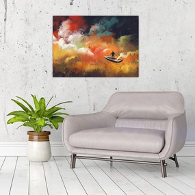 Obraz - człowiek unoszący się w kosmosie (70x50 cm)