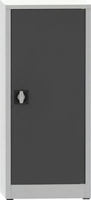 Warsztatowa szafa półkowa na narzędzia KOVONA, 2 półki, spawana, 508 x 500 x 1150 mm, szara/ciemnoszara