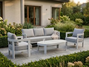 Zestaw mebli ogrodowych biały, trwały, nowoczesny