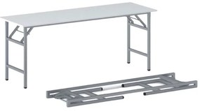 Stół konferencyjny FAST READY, 170x50 cm, szaro-srebrna podstawa, biały