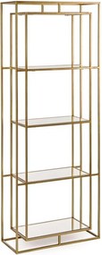 Stalowy regał w kolorze złota 68x172,5x28 cm Elenor – Bizzotto