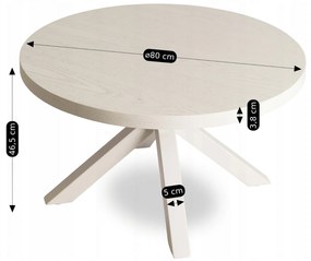 Stolik Kawowy LINCOLN 80 cm Beż/Kaszmir