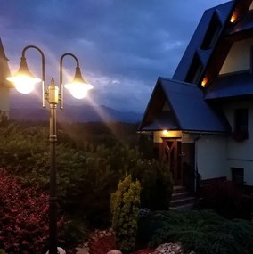 Czarna podwójna lampa ogrodowa stojąca - S313-Cardan