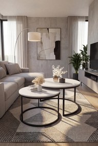 Zestaw białych okrągłych stolików kawowych Z1-S89