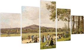 Obraz - French 19th Century, Race Course at Longchamps, reprodukcje (125x70 cm)