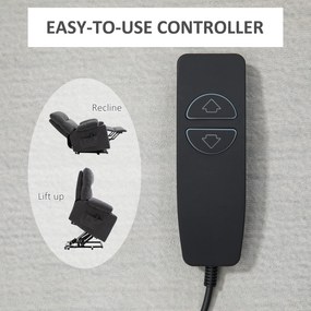 HOMCOM Fotel dla seniora z funkcją podnoszenia i leżenia z pilotem ciemnoszary 144 cm x 91 cm x 88 cm | Aosom PL