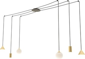 Czarno-złota nowoczesna lampa pająk - 4X D132 D5-Z16