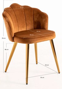 Krzeso Blume w kolorze zotym, aksamitne