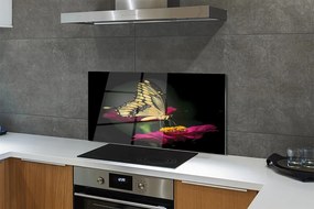 Panel Szklany Delikatny Motyl na Płatku