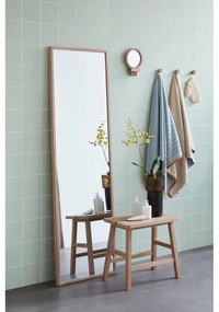 Lustro z drewnianą ramą ścienne/kosmetyczne ø 14 cm – Hübsch