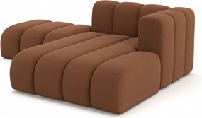 Szezlong z pufą Grand, tkanina Salvador, Ciemnobrązowy, Prawy