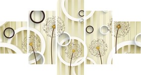 Abstrakcyjny obraz z dmuchawcami (125x70 cm)