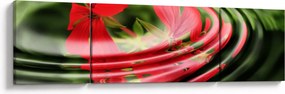 Abstrakcyjny obraz - kwiaty w falach (170x50 cm)