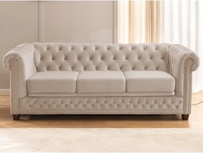 Beżowa aksamitna rozkładana sofa 203 cm York Blik – Ropez