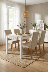 Stół rozkładany - dąb sonoma+biały L6-R53