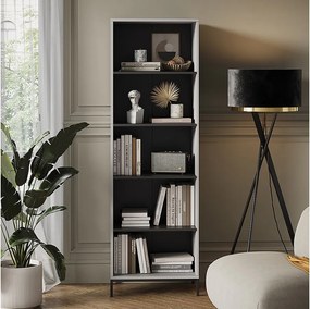 Regał na książki szary 60x40x180 eliza