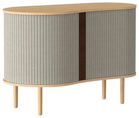 Beżowa niska komoda w dekorze dębu z drzwiami przesuwnymi 100x67 cm Audacious – UMAGE