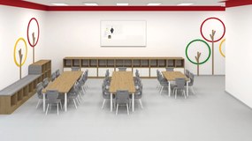 Stół do szkoły Smart prostokątny 120x70 cm, rozmiar 4-6, blat dębowy / nogi białe