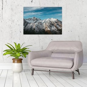 Obraz na szkle ośnieżonych szczytów, Fiordland (70x50 cm)