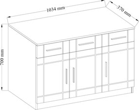 Komoda PERUGIA 103 cm do Salonu Sypialni Dąb sonoma