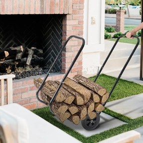 Wózek na drewno opałowe AUREL, 56x45x105cm, czarna Gardebruk