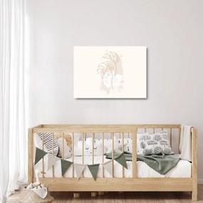 Obraz na szkle - Line art monstera N⁰1 (70x50 cm)