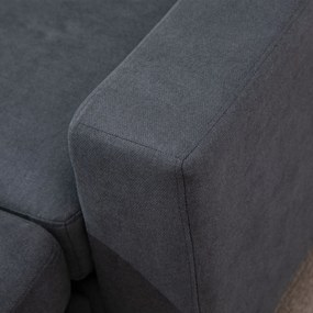 HOMCOM Sofa narożna L kształt Elegancka ciemnoszara Imitacja lnu Przestronna do salonu Wymiary 193x136x85 cm | Aosom PL