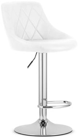 Biały chromowany hoker tapicerowany ekoskórą z oparciem Z6-E22