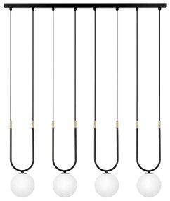 Wisząca lampa czteropunktowa czarno-biała E7-S54