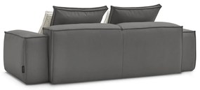 Szara sofa z imitacji skóry 260 cm Boheme – Bobochic Paris
