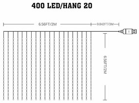 Kurtyna Wizard Kulka 2*2m 400LED RGB